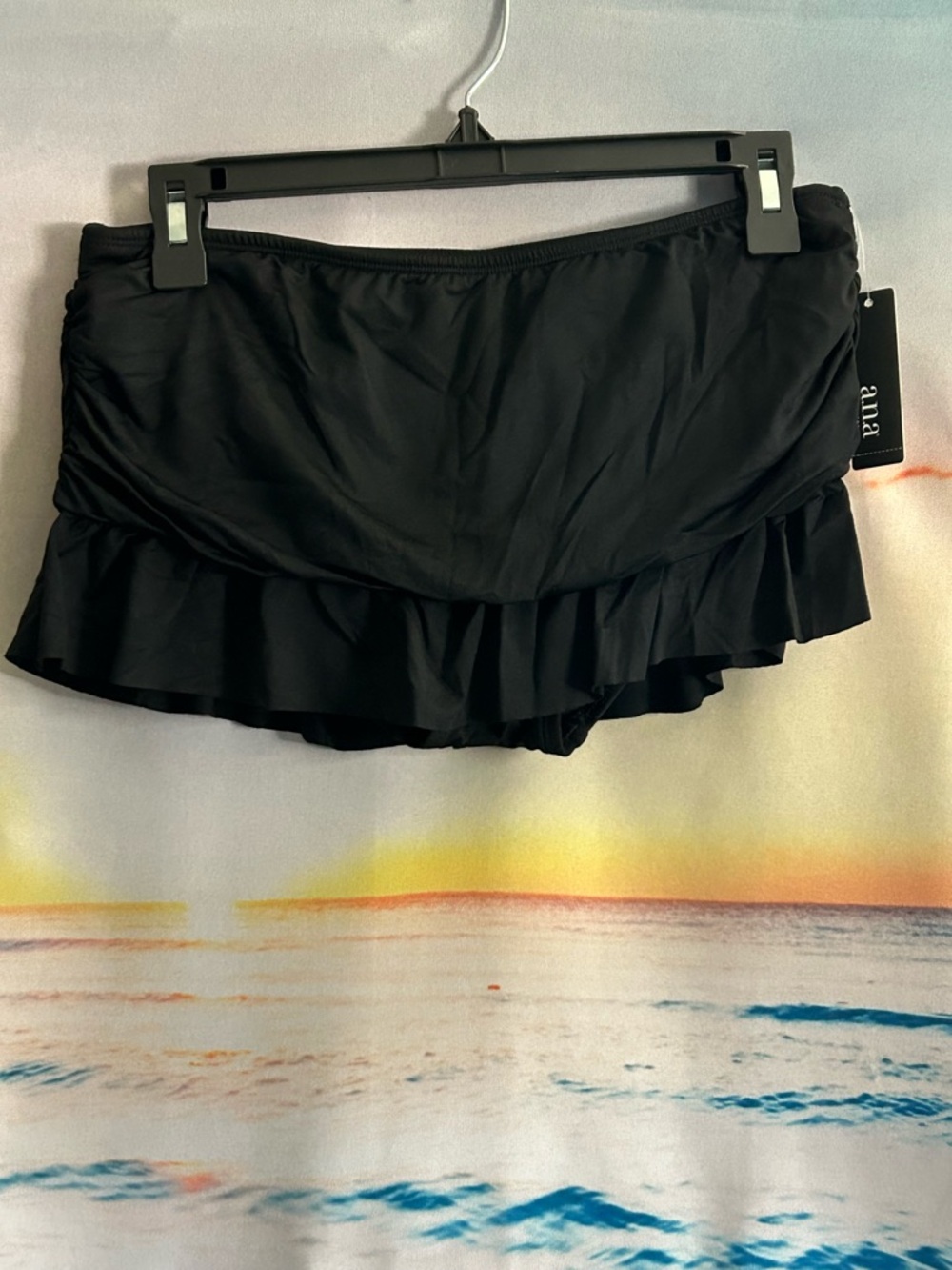 Ana Women’s Black Ruffle Swim Skirt SZ 8 NWT
